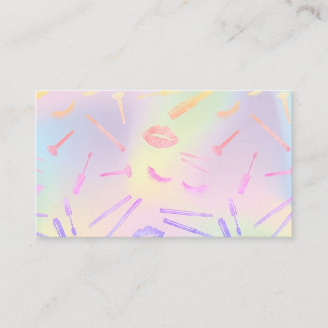 Tarjeta De Visita Artista de maquillaje HOLOGRAPH golpea los ojos la (Anverso)