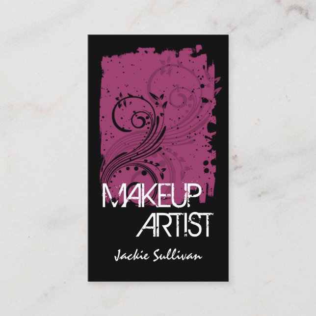 Tarjeta De Visita Artista de maquillaje intrépido del Grunge (Anverso)