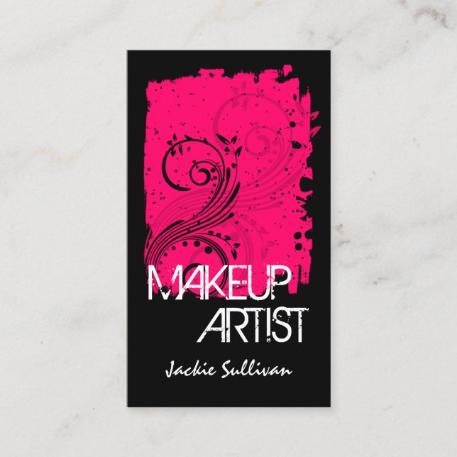 Tarjeta De Visita Artista de maquillaje intrépido del Grunge (Anverso)