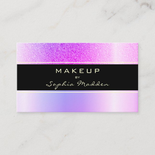 Tarjeta De Visita Artista de maquillaje irlandés Ombre Purpurina de  (Anverso)