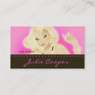 Tarjeta De Visita Artista de maquillaje Joyería Bonito Rubia Mujer 