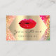 Tarjeta De Visita Artista de maquillaje Kiss LIPS rojo LUX Holograph (Anverso)