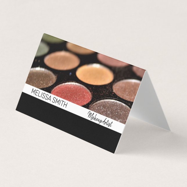 Tarjeta De Visita Artista de maquillaje | Kit de maquillaje | Paleta (Anverso)