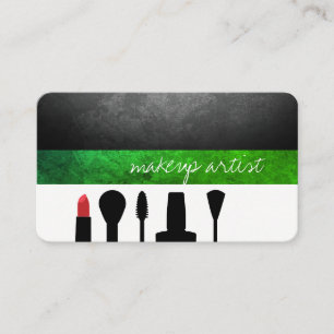 Tarjeta De Visita Artista de maquillaje / Kit de maquillaje / Verde