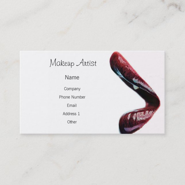 Tarjeta De Visita Artista de maquillaje - labios (Anverso)