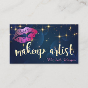Tarjeta De Visita Artista de Maquillaje Labios Brillantes Modernos E