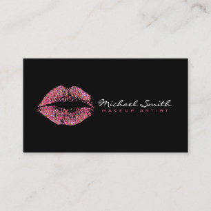 Tarjeta De Visita Artista de Maquillaje Labios Brillantes Multicolor