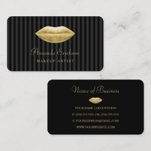 Tarjeta De Visita Artista de Maquillaje Labios de Oro