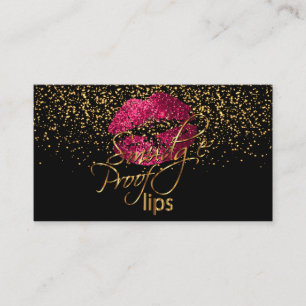 Tarjeta De Visita Artista de maquillaje - labios del confeti y de