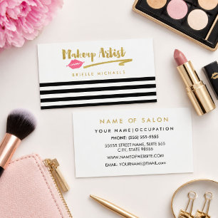 Tarjeta De Visita Artista de Maquillaje Labios Rosados