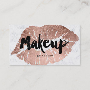 Tarjeta De Visita Artista de maquillaje labra mármol de tipografía d