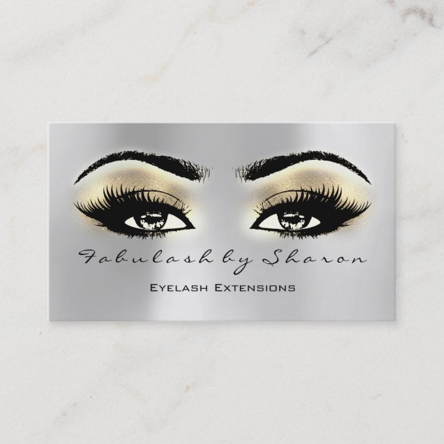 Tarjeta De Visita Artista de maquillaje Lácesis de ojos Extensión Or (Anverso)