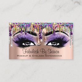 Tarjeta De Visita Artista de maquillaje Láganes de Holografía Púrpur