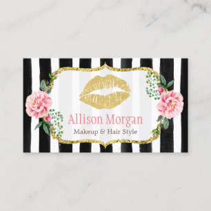 Tarjeta De Visita Artista de maquillaje Lámparas de Oro Romántico Ti