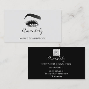 Tarjeta De Visita Artista de maquillaje Lash Friseur Logo QR CÓDIGO