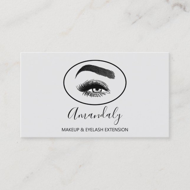 Tarjeta De Visita Artista de maquillaje Lash Friseur Logo QR CÓDIGO  (Anverso)