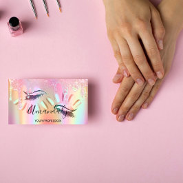 Tarjeta De Visita Artista de maquillaje Lash Nails Personalizado Log