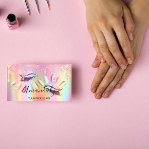Tarjeta De Visita Artista de maquillaje Lash Nails Personalizado Log