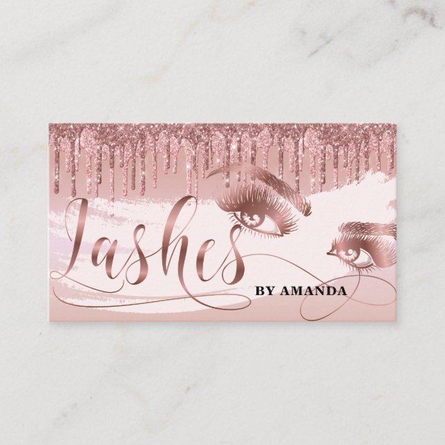 Tarjeta De Visita Artista de maquillaje latigazos en los ojos Perfor (Anverso)