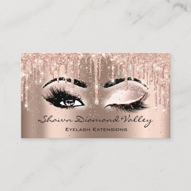 Tarjeta De Visita Artista de maquillaje latigazos Perforaciones OJOS (Anverso)