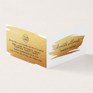 Tarjeta De Visita Artista de Maquillaje Lealtad de Pincelada de Hoja