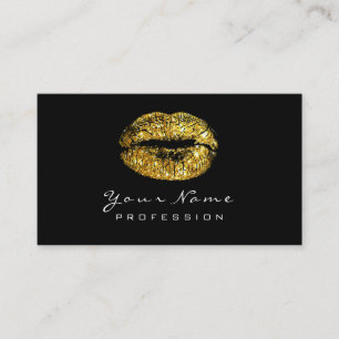 Tarjeta De Visita Artista de maquillaje levanta pintalabios de oro f