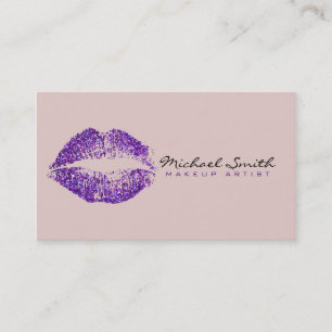 Tarjeta De Visita Artista de maquillaje Levas Púrpura #4