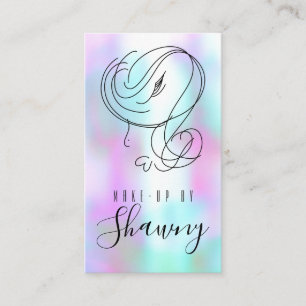 Tarjeta De Visita Artista de Maquillaje Línea Artística Femenina Muj