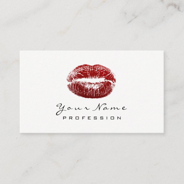 Tarjeta De Visita Artista de maquillaje Lips Belleza Estilo Labios R (Anverso)