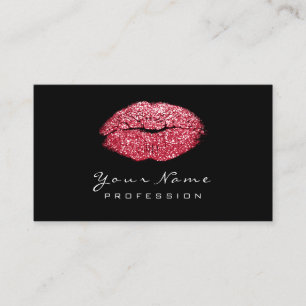 Tarjeta De Visita Artista de maquillaje Lips Red Candy Lipstick Purp