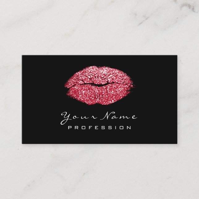 Tarjeta De Visita Artista de maquillaje Lips Red Candy Lipstick Purp (Anverso)