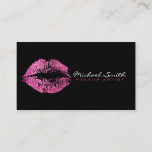 Tarjeta De Visita Artista de maquillaje Lips rosadas
