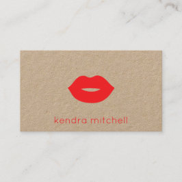 Tarjeta De Visita Artista de Maquillaje Logotipo de Labios Rojos Min