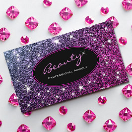 Tarjeta De Visita Artista de maquillaje Luminoso Purpurina de color 