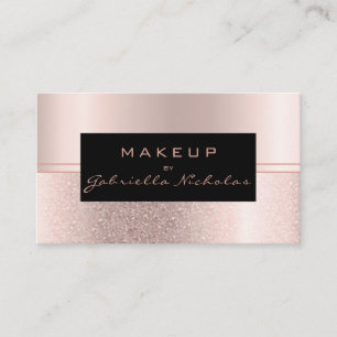 Tarjeta De Visita Artista de maquillaje Luxe Rosa Gold Ombre Purpuri