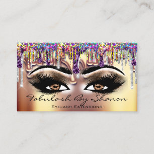 Tarjeta De Visita Artista de maquillaje Marrón Eyelash Oro Dris Hol