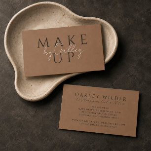 Tarjeta De Visita Artista de Maquillaje Minimalista Cocoa Brown