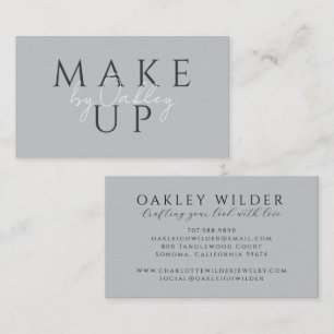 Tarjeta De Visita Artista de Maquillaje Minimalista Gris
