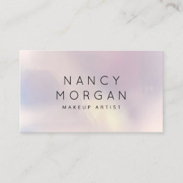 Tarjeta De Visita artista de maquillaje minimalista holográfico
