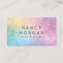 Tarjeta De Visita artista de maquillaje minimalista unicornio arcoír
