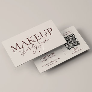 Tarjeta De Visita Artista de Maquillaje Mínimo Arena Elegante