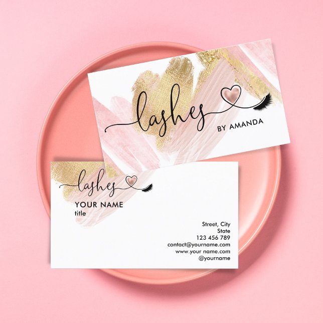 Tarjeta De Visita Artista de maquillaje mira a Purpurina rosa de Rub (Subido por el creador)