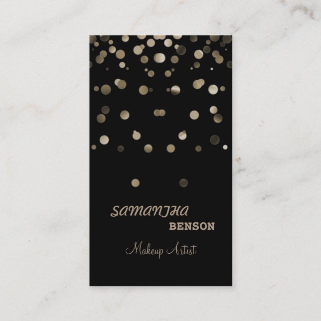 Tarjeta De Visita Artista de maquillaje Moda Purpurina brillante Spa (Anverso)