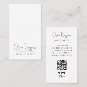 Tarjeta De Visita Artista de Maquillaje Moderno Código QR en Redes S