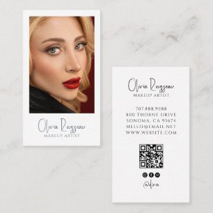 Tarjeta De Visita Artista de Maquillaje Moderno Código QR Redes Soci