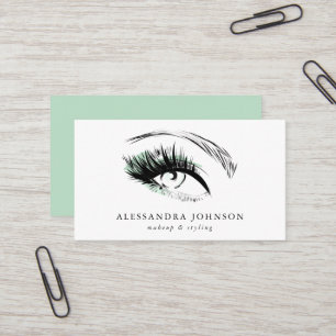Tarjeta De Visita Artista de maquillaje moderno del bosquejo del ojo
