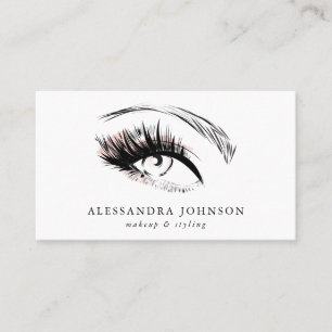 Tarjeta De Visita Artista de maquillaje moderno del bosquejo del ojo