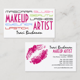 Tarjeta De Visita Artista de maquillaje moderno del texto