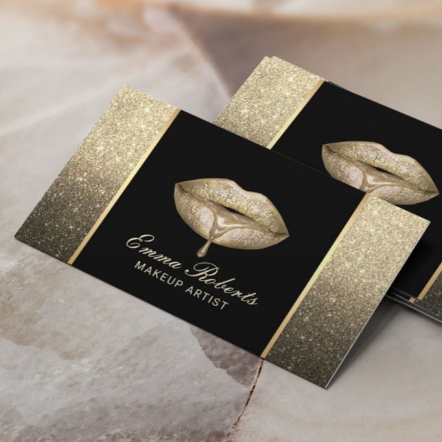 Tarjeta De Visita Artista de maquillaje Moderno Rasgos de goteo Ombr (Subido por el creador)