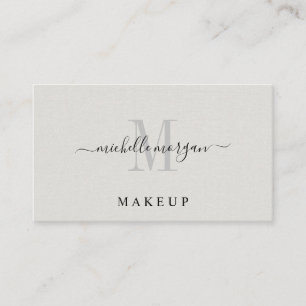Tarjeta De Visita Artista de Maquillaje Monograma de Lino Falso